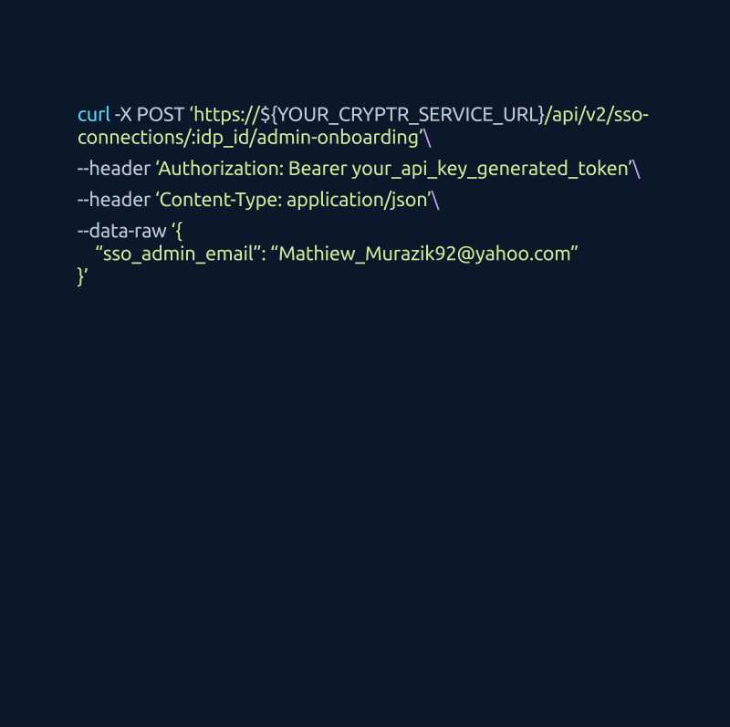 Create the admin onboarding